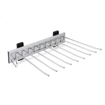 Porta-Calças Emuca Self de Montagem Lateral para Roupeiro | Montagem Esquerda | Aço E Plástico | Cromado - 1