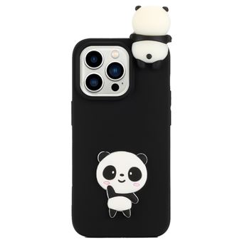 Capa de Silicone Desenho de figura de desenho animado 3D, anti-riscos Magunivers para iPhone 14 Pro - panda preto - 1