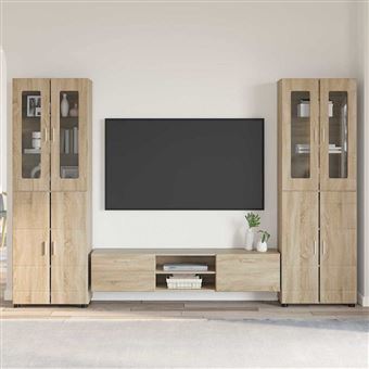 Conjunto de Móvel de TV com gaveta vidaXL FLORIN | Carvalho Sonoma - 1