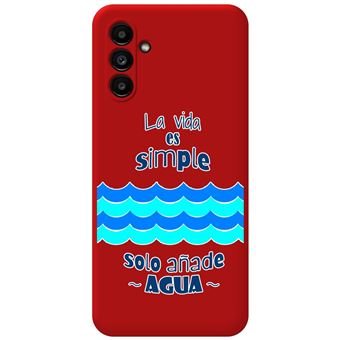 Capa Tumundosmartphone de silicone líquido vermelho para Samsung Galaxy A13 5G design de desenho de água - 1