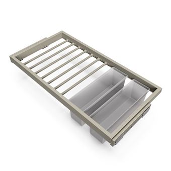 Kit de porta-calças Emuca Hack para roupeiros | Cinzento pedra pintada | Plástico e Alumínio - 1