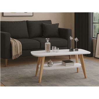 Mesa de Centro Ideia Home Design Star | Carvalho Claro | Branco - 1