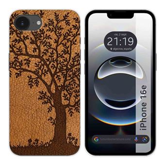 Capa TUMUNDOSMARTPHONE de silicone para iPhone 16e (6.1) Design de couro 03 Desenhos - 1