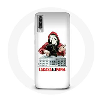 Capa Maniacase para Samsung Galaxy A70 La Casa de Papel Máscara Logotipo Fundo Branco - 1