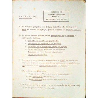 Vaticano ii. decreto conciliar sobre o apostolado dos leigos. - 1