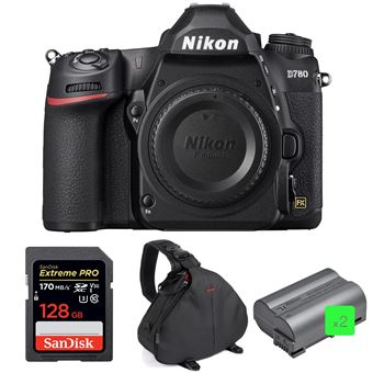 Nikon D780 Corpo 24.5MP CMOS Full Frame + SanDisk 128GB Extreme PRO UHS-I SDXC 170 MB/s + 2 Nikon EN-EL15b + Bolsa - 1