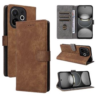 Capa ZURSANA para Tecno Spark 30C 5G KL8H | Pele Sintética | Fecho Magnético | Compartimento para Cartões com Bloqueio RFID | Castanho - 1