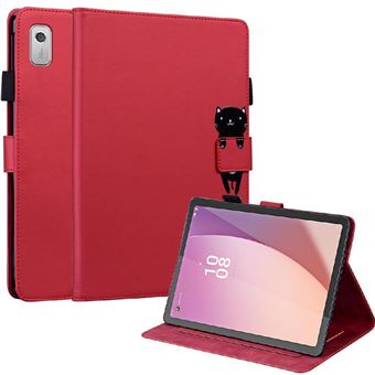 Capa Cartoon ZURSANA para Lenovo Tab M9 | Couro PU | Fecho Magnético | Suporte Ajustável | Porta-Cartões - Vermelho - 1
