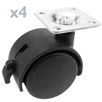 Pack de 4 Rodas PrimeMatik de Nylon com Travão 40mm 35x35mm - 1