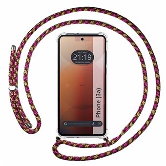 Capa Tumundosmartphone Transparente para Nothing Phone 3a 5G com fio rosa/dourado - 1