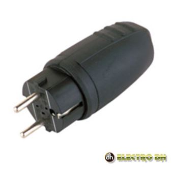 Ficha Electro Dh Macho Impermeavel Com Terra 16A 220V Preta Edh Schuko - 1