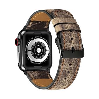 Pulseira de Couro de Substituição WISETONY para Apple Watch Series 4 40mm/Series 3/2/1 38mm Fenda Castanho - 1