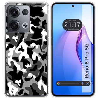 Capa Tumundosmartphone de silicone para Oppo Reno 8 Pro 5G design desenhos de camuflagem de neve - 1