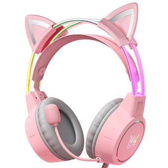 Auscultadores Gaming ONIKUMA X15 PRO CAT EARS | RGB | Microfone | Ajuste de Arco | Rosa - 1
