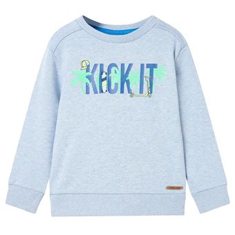 Sweatshirt para Criança vidaXL | Azul-Suave Mesclado | 7 - 8 Anos - 1