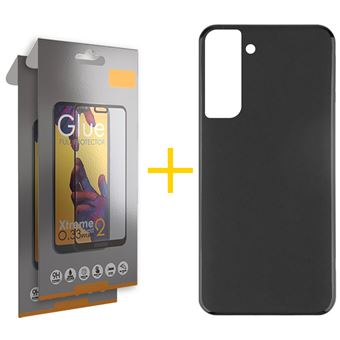Pack Gandy 2 x Película de Vidro Temperado Full + Capa para Samsung Galaxy S23 Plus 5G Silicone Liso - Preto - 1