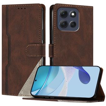 Capa FOXDOCK para Motorola Moto G86 Power | Fecho Magnético | Pele TPU Macia | 3 Compartimentos para Cartões | Função de Suporte | Castanho - 1