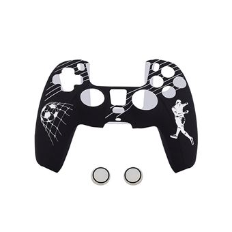 Capa Silicone HSMY com Grips para Comando PS5 - Preto e Branco(football) - 1