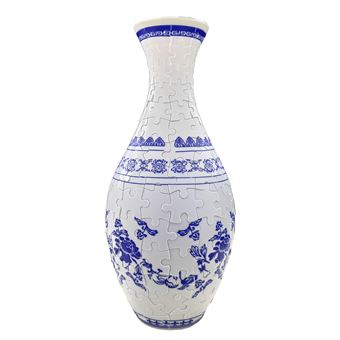 Quebra-cabeça 3D DAM | ABS Vaso flores azuis | Branco - 1