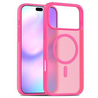 Capa Magnética à Prova de Queda com Toque Suave Fosco QT02 V-REEL para iPhone 14 Pro Max - Rosa Magenta - 1
