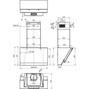 Exaustor de Parede Gorenje WHI649EXBG | 60 cm | 608 m³/h | 63 dB | B | Prateado, Aço inoxidável - 1