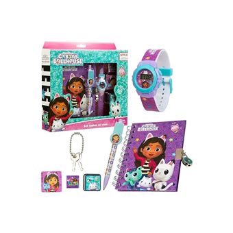 Conjunto Dreamworks Premium Gabby's Dollhouse | Relógio/Diário/Caneta/Selos /Esponja/Borracha - 1