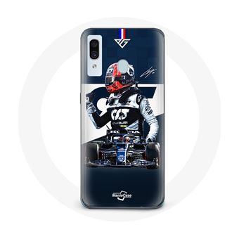 Capa Maniacase para Samsung Galaxy A40 Fórmula 1 Max Verstappen Piloto de Corrida F1 Azul - 1
