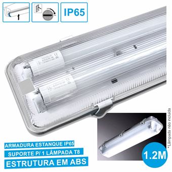 Aplique Aigostar Estanque 1.2M para 2 Lâmpadas LED Tubular T8 - 1