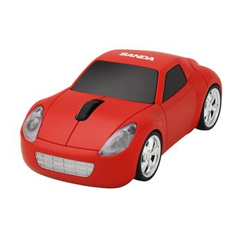 Rato Wireless em Forma de Carro SANDA SD-3728 | Vermelho - 1