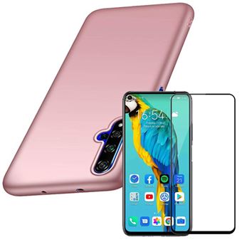 Kit Película de Vidro 5D + Capa SlimShield Phonecare para Huawei Honor 20 Full Cover Rosa - 1