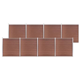 Painel de Vedação para Jardim vidaXL 1391x186 cm WPC castanho - 1