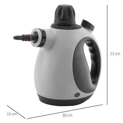 Limpador A Vapor Portatil Homcom Com Tanque De 350ml E 9 Acessorios Multiuso 1050w 30 X 15 X 21 Cm Preto Cinza Aspiracao E Limpeza Compra Na Fnac Pt
