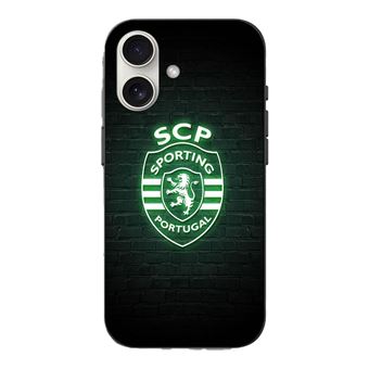 Capa Maniacase para Iphone 16 scp sporting portugal fundo preto luminoso - 1