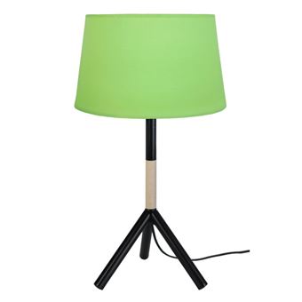 Candeeiro de Mesa Tosel Trident B | 30 cm | 1 Luzes - Madeira Natural e Verde - 1