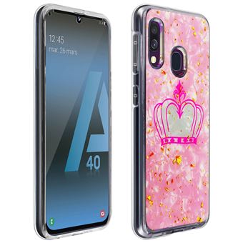 Capa Protetora Avizar para Samsung Galaxy A40 | Anti-Choque | Design Coroa - Rosa