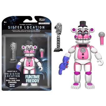 Figura de Ação Antiimpacto Five Nights at Freddy's | Funtime Freddy | 15 CM | PVC | Sister Location | Articulada | FNAF - 1