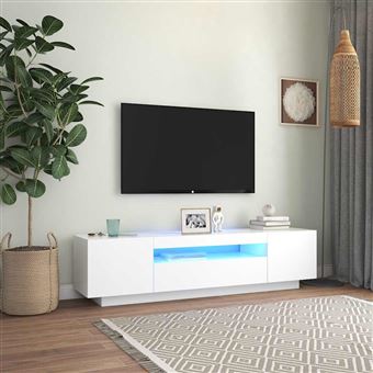 Móvel de TV com Luzes LED vidaXL | 160x35x40 cm | branco - 1