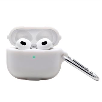 Capa silicone com porta-chaves, branco Magunivers para AirPods 3 - 1