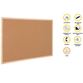 Quadro de Cortiça BI-OFFICE | Dupla Face | Caixilho Madeira | 1200x900 - 1