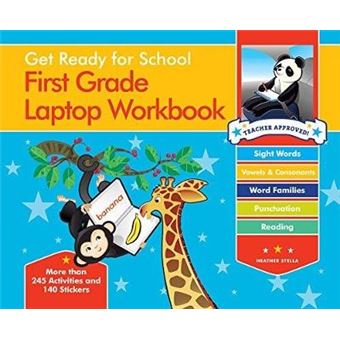 Get Ready For School First Grade Laptop Workbook Sight Words, Beginning Reading, Handwriting, Vowels  Consonants, Word Families Get Ready For Schoool - 1