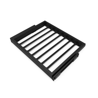 Kit de porta-calças Emuca Hack para roupeiros | Preto texturado | Plástico e Alumínio - 1