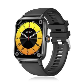 Smartwatch DAM QS13 | Notificações de Apps | Multidesportos | Chamadas Bluetooth | Monitor de glicose, Pressão e Oxigénio | 4,4x1,1x3,7 cm - Preto - 1
