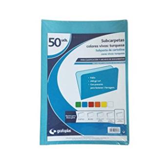 Pacote de 50 Separadores Grafoplas 240G Folio Card Turquoise - 1