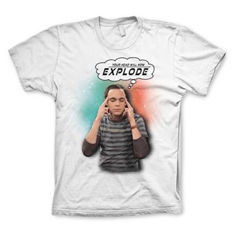 T-shirt Sheldon - Your Head Will Now Explode | Branco | S - 1