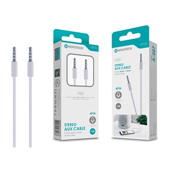 Cabo Aux Jack 3.5 mm NOVOTECK A-007 | 1 m - 1