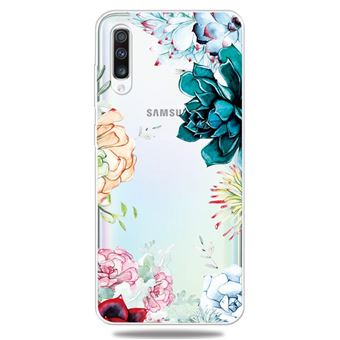 Capa Magunivers para Samsung Galaxy A50 e TPU Impressão Padrão Extremamente Transparente Várias Flores