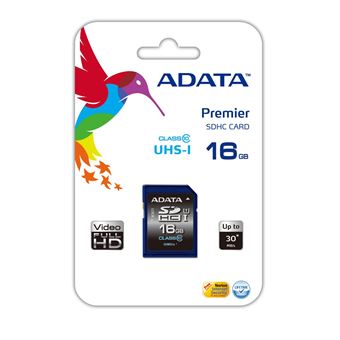 Cartão de Memória ADATA Premier SDHC UHS-I U1 Class10 16GB | Azul - 1