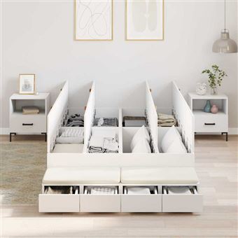 Estrado de cama com arrumação vidaXL |  Branco | 236.5 x 120 x 31.5 cm - 1