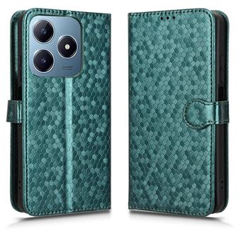 Capa GANGXUN para Realme C63 | Pele | Fecho Magnético | Padrão Geométrico | Verde - 1