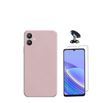 Kit Vidro Temperado ClearGorilasGlass + Capa Proteção Traseira Silicone + Suporte Magnético GIFT4ME para Samsung Galaxy A05 - Rosa - 1